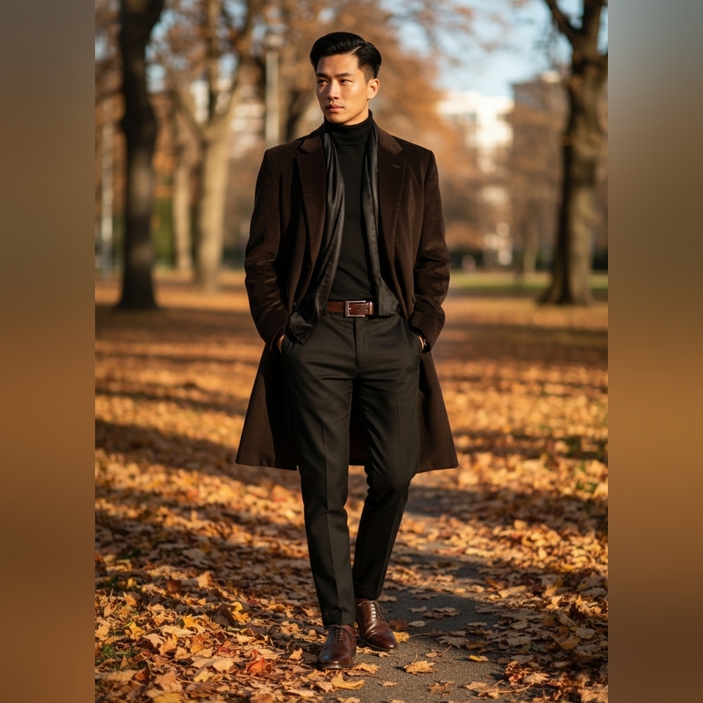 Vintage x 90s Hugo Boss Stratus Men’s Brown Long Coat